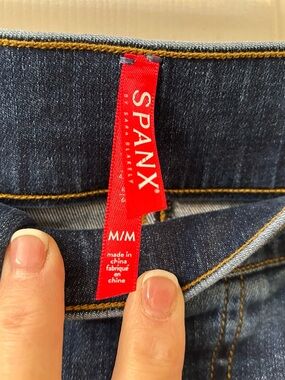 SPANX Dark Blue Denim Jeans with Red Logo Tag